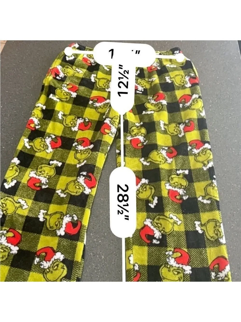 Grinch Pajama Pants - Green and Black size L
